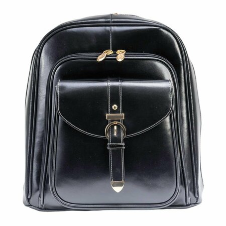 A1 LUGGAGE 14 in. Olympia Leather Business Laptop Tablet Backpack, Black A13588374